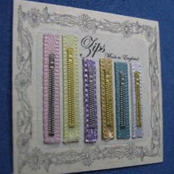 Zips on Display card...Pale Colours